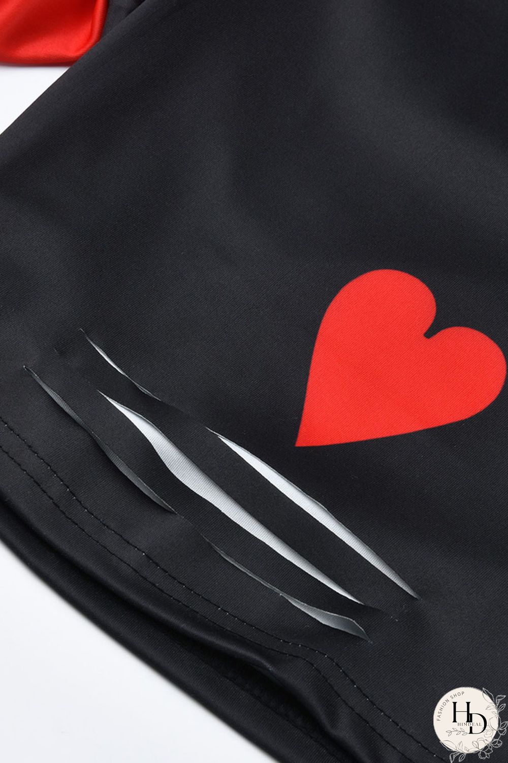 Black and red Fashion Casual Print Two Piece Suits O Neck Plus Size Two Pieces