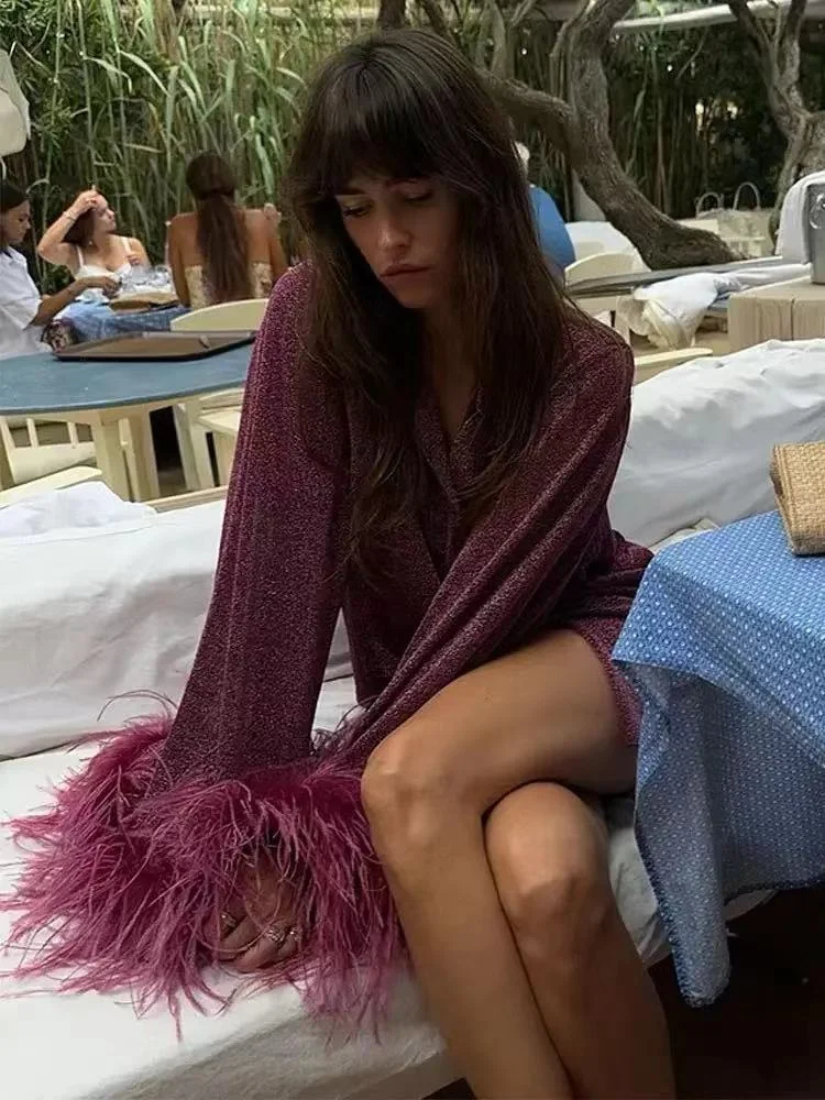 Nigikala Nigikala Women's Clothing Explosion Long-Sleeved Hair-Collar Single Buckle Top