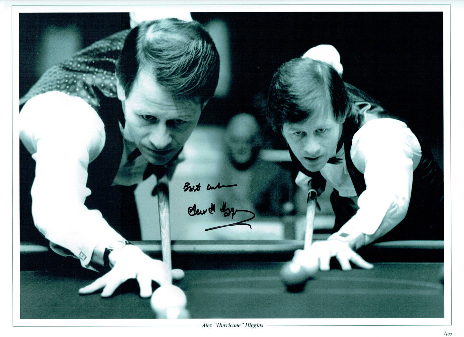 Alex HIGGINS Signed Autograph Large 16x12 SNOOKER Montage Photo Poster painting AFTAL COA