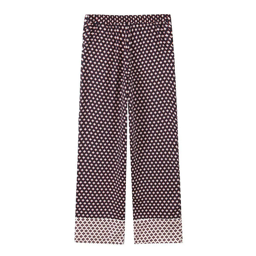 Nigikala Nigikala Women 2025 Fashion Printed Silk-Sense Shirt 2157039 Trousers 2425578