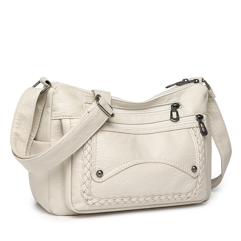 Soft leather casual women's bag, middle-aged women's mother's bag, 2025 new versatile single shoulder diagonal cross bag, multi- back to school
