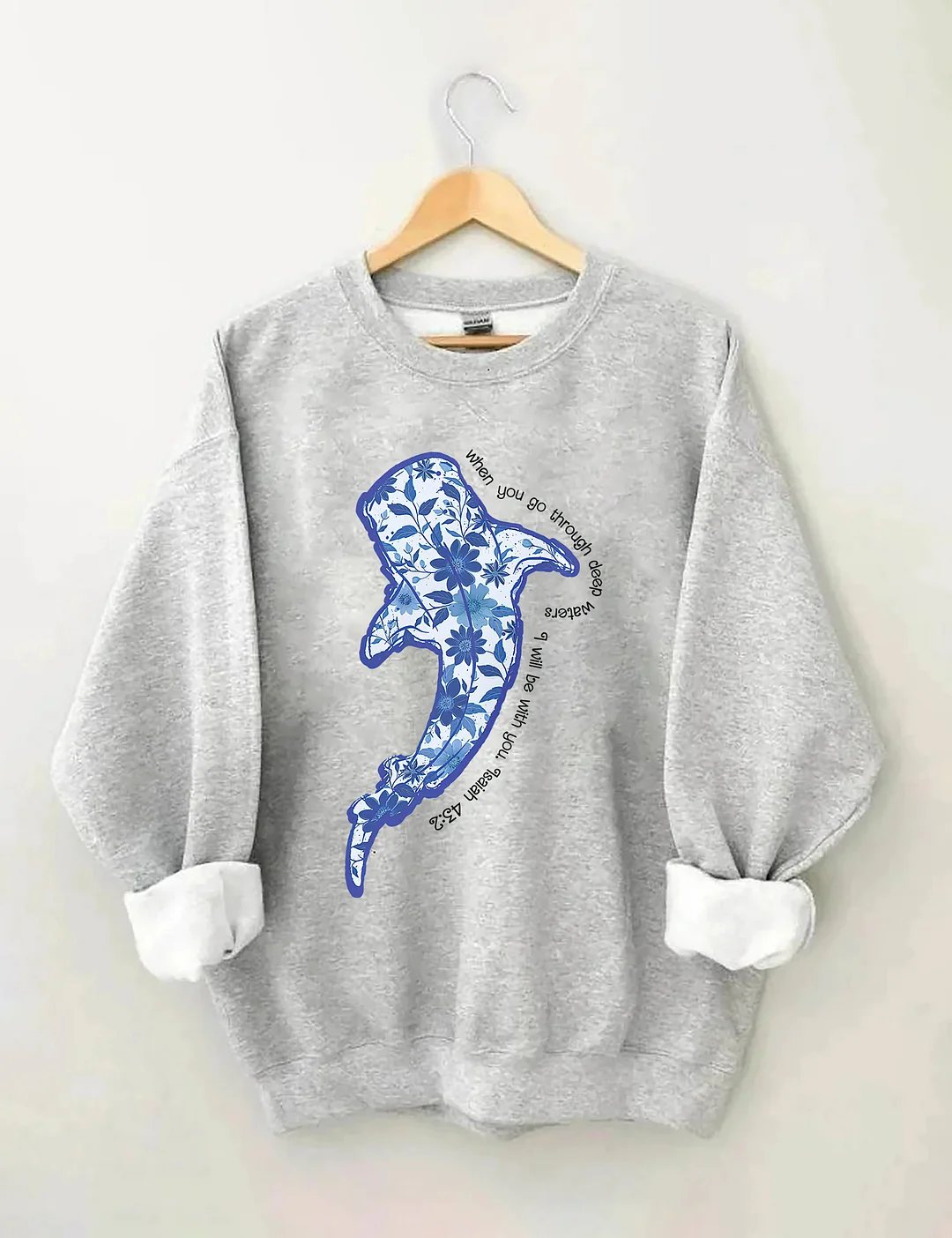 Vintage Whale Shark Floral Sweatshirt