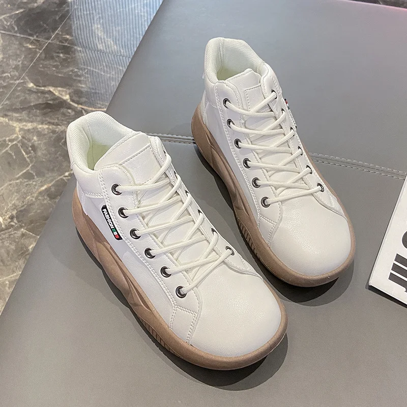 Tanguoant Tanguoant Shoes Women 2025 Spring Small White Shoes New Korean Version Ins Schoolgirls Heighten Board Shoes Casual Shoes Tide 5895