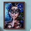 Maskiertes M&auml;dchen 5d DIY Runde Vollbohrer Diamond Art Malerei Sets f&uuml;r Dekor 30x40cm
