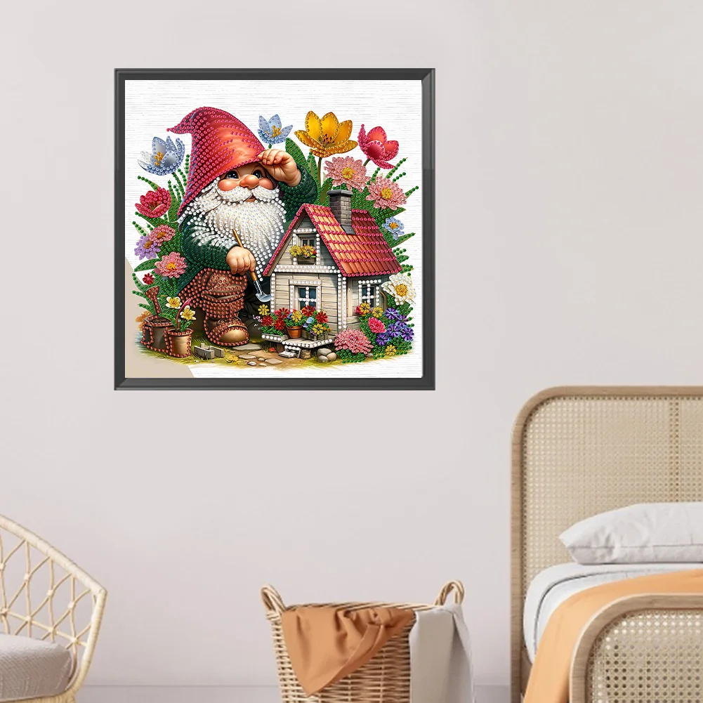 Diamond Painting - Partial Special Shaped Drill - Easter Garden Gnome(Canvas|30*30cm)