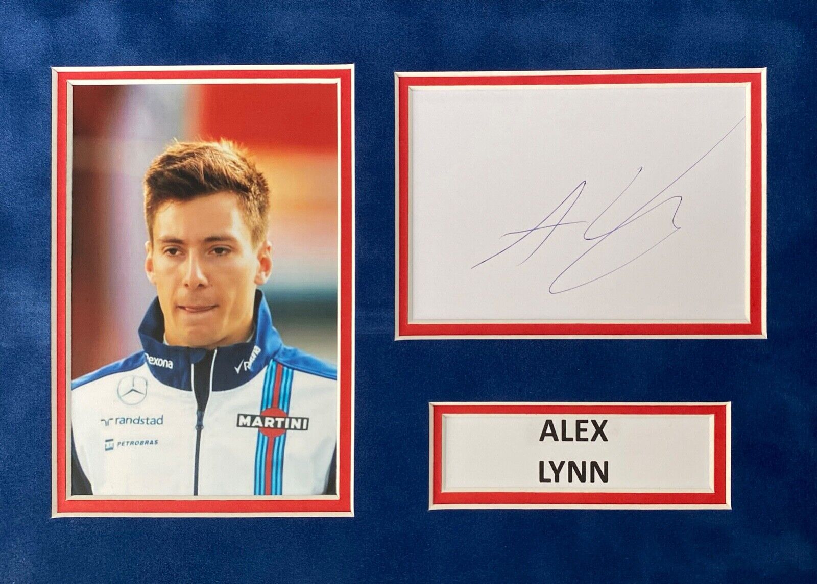 ALEX LYNN HAND SIGNED A4 Photo Poster painting MOUNT DISPLAY F1 AUTOGRAPH WILLIAMS