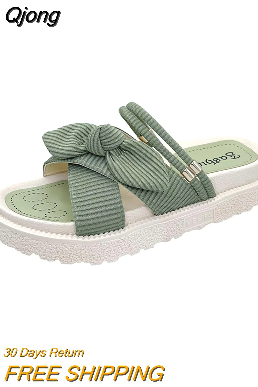 Qjong Women Slippers Fairy Style Fashion Student Thick Soled Roman Sandals 2023 New Fashion Soled Flat Shoes Femmes Sandalias