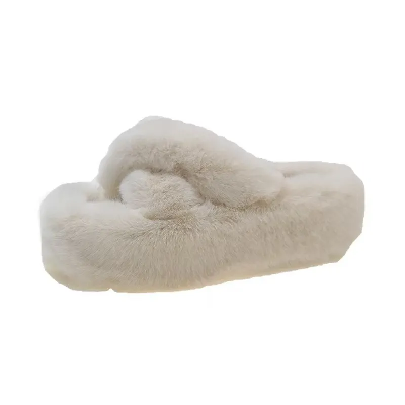 Breakj Breakj Tide Slew Soft 7Cm External Wear Hairy Slippers Women Flat-Bottom One-Word Drag Autumn New Thick