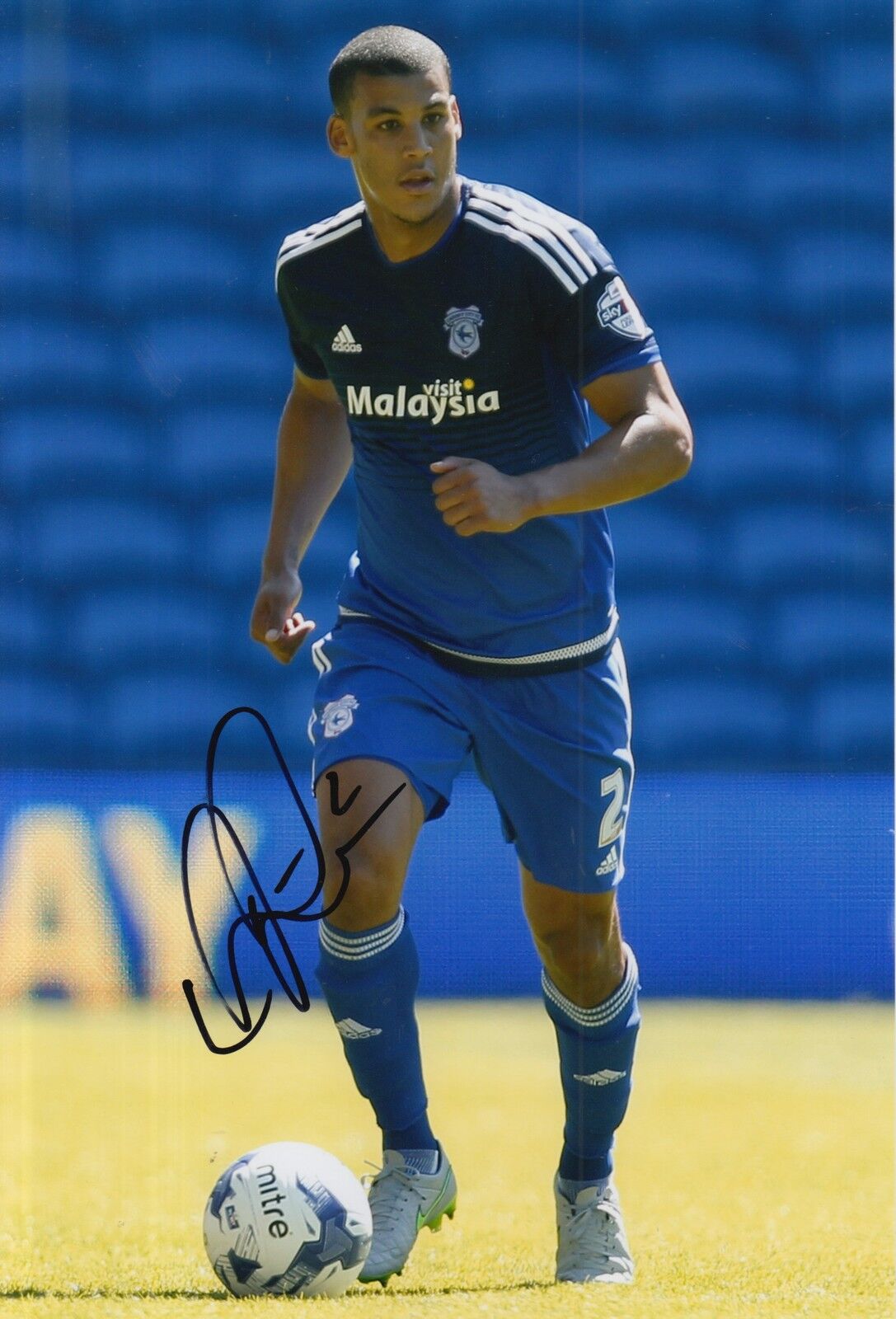 CARDIFF CITY HAND SIGNED LEE PELTIER 12X8 Photo Poster painting 1.