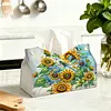 Diamond Painting PU Leather Sunflowers and Dragonfy Tissue Box Holder Desktop Organizer Art Home Office Decor Craft Gift for Women