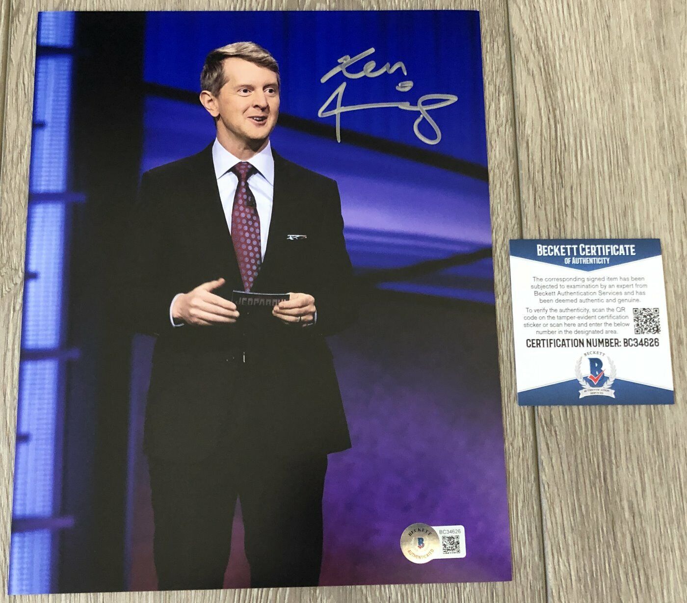 KEN JENNINGS SIGNED AUTOGRAPH JEOPARDY CHAMPION 8x10 Photo Poster painting D w/ BECKETT BAS COA