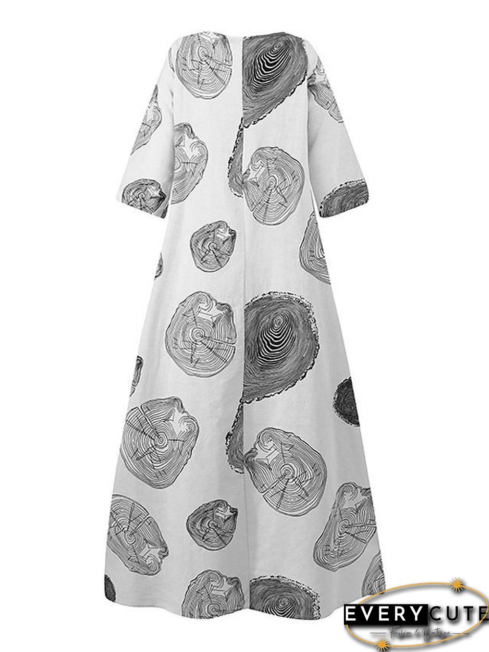 Women's Shift Dress Maxi long Dress 3/4 Length Sleeve Solid Color Geometric Print Summer Hot Casual White Black Red Yellow M L XL XXL 3XL 4XL 5XL White Dresses