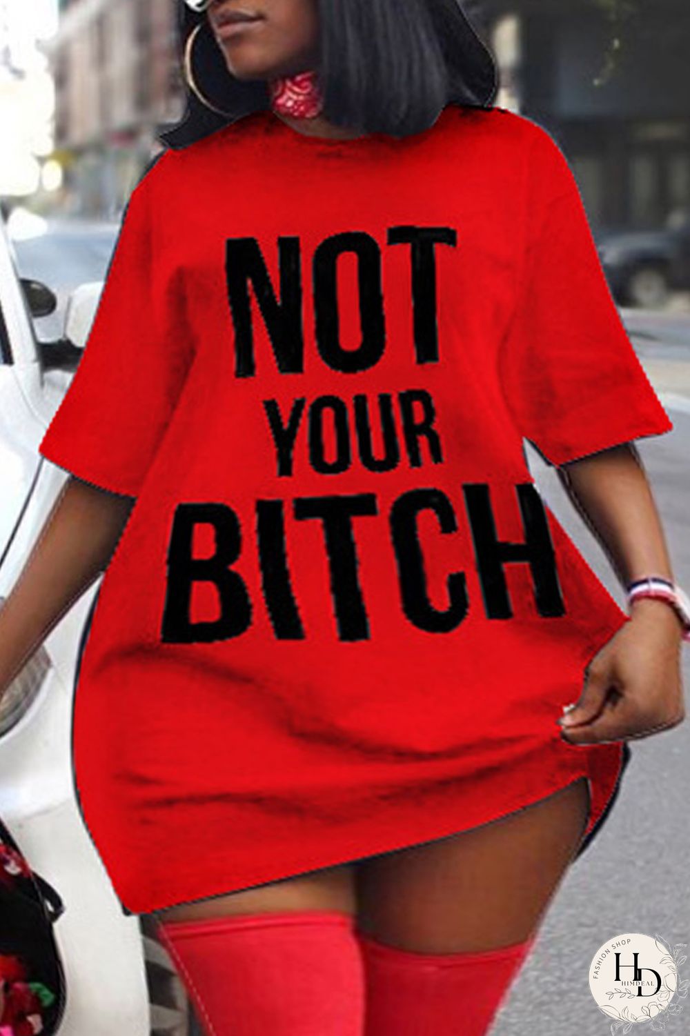 Blue Fashion Sexy Street Letter Print Printing O Neck Plus Size Dresses