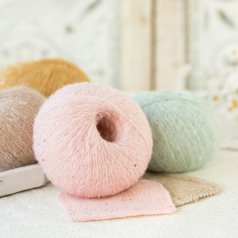 FeatherTouch Beads & Mohair Yarn DIY Knitting Kit - Scarves,  Shawls & Sweaters