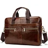 Men's Leather Briefcase Portable Lawyer Computer Bag
