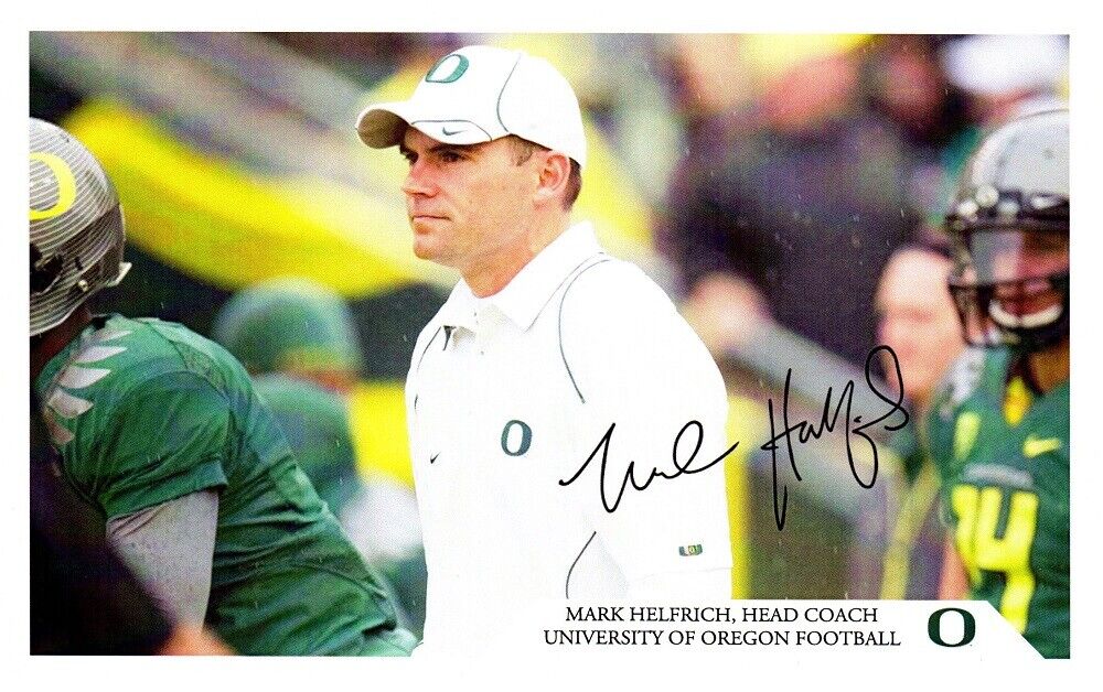 Mark Helfrich Signed - Autographed Oregon Ducks 8x5 inch Photo Poster painting with Certificate