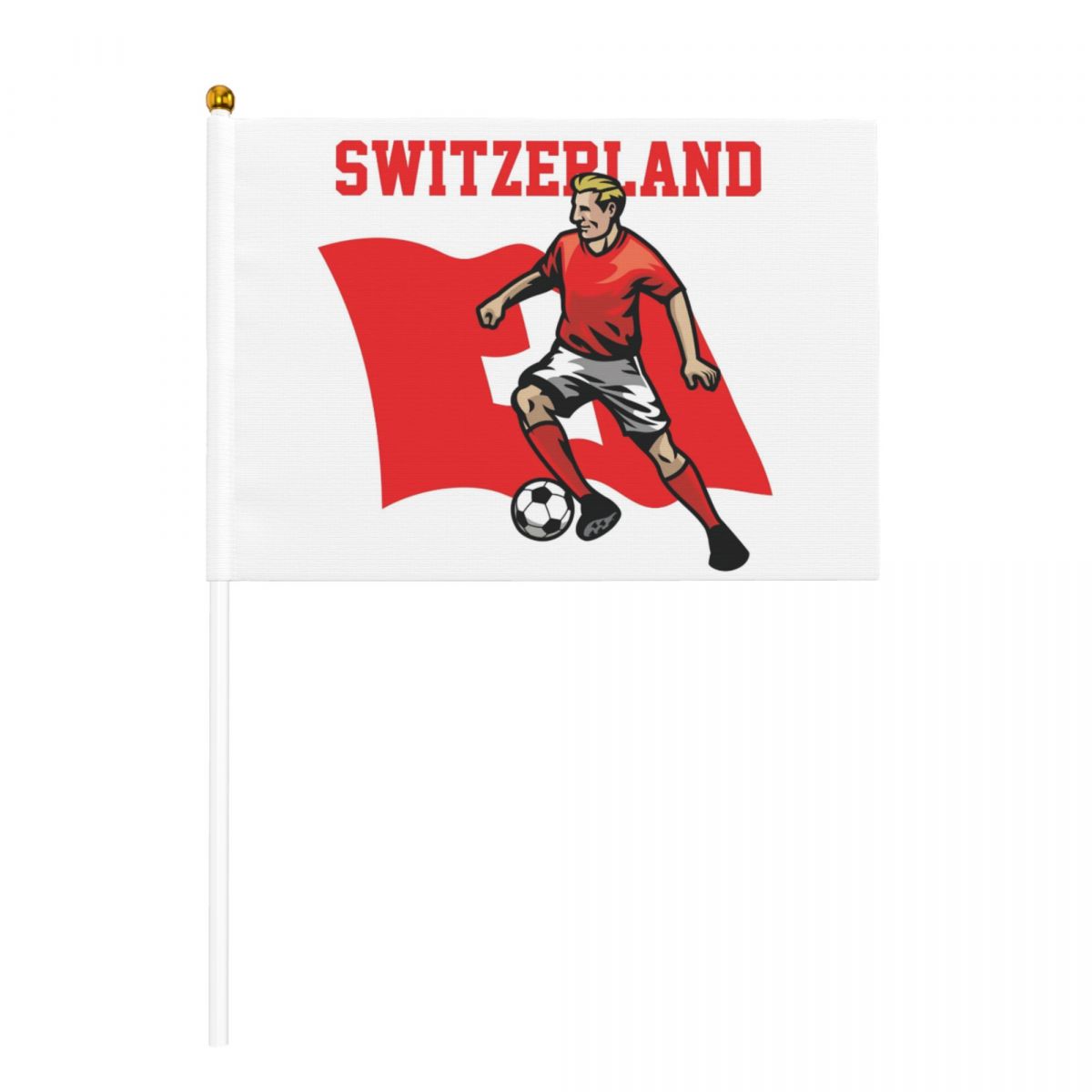 Switzerland Soccer Player Hand Held Fade Resistant Mini Flag