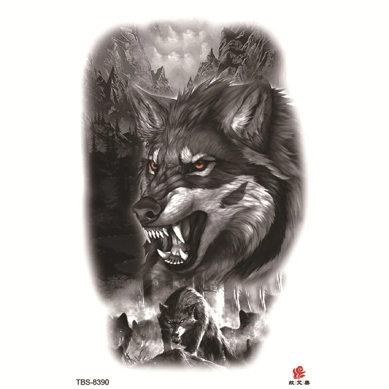 Sdrawing Temporary Tattoo Sticker Forest Lion Tiger Flash Tattoos Women Skeleton Skull Bodi Art Arm Fake Tatoo Men Body Woman