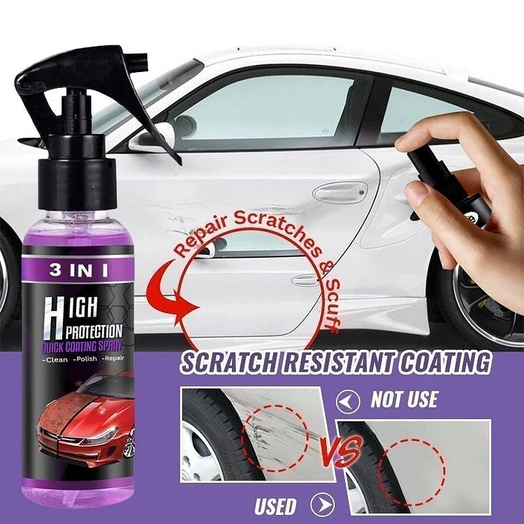 2Pack 3 in 1 High Protection Car Coating Cleaning Spray,Quick Coat Car Wax  Polish Spray (100ML)