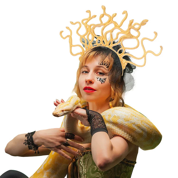 Medusa Snake Headpiece Halloween Headbands For Adults-elleschic