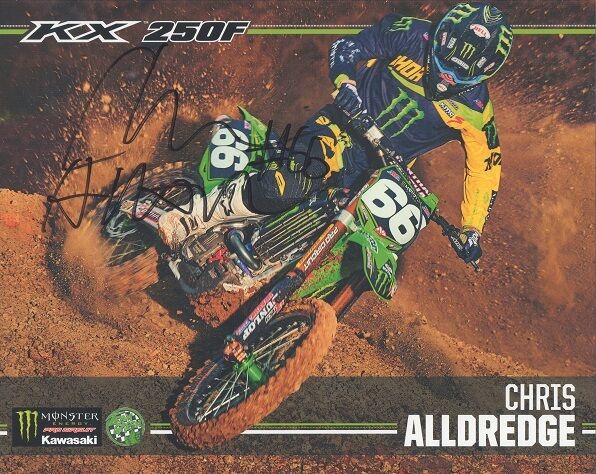 *CHRIS ALLDREDGE*SIGNED*AUTOGRAPHED*Photo Poster painting CARD*MONSTER*ENERGY*KAWASAKI*COA*8x10