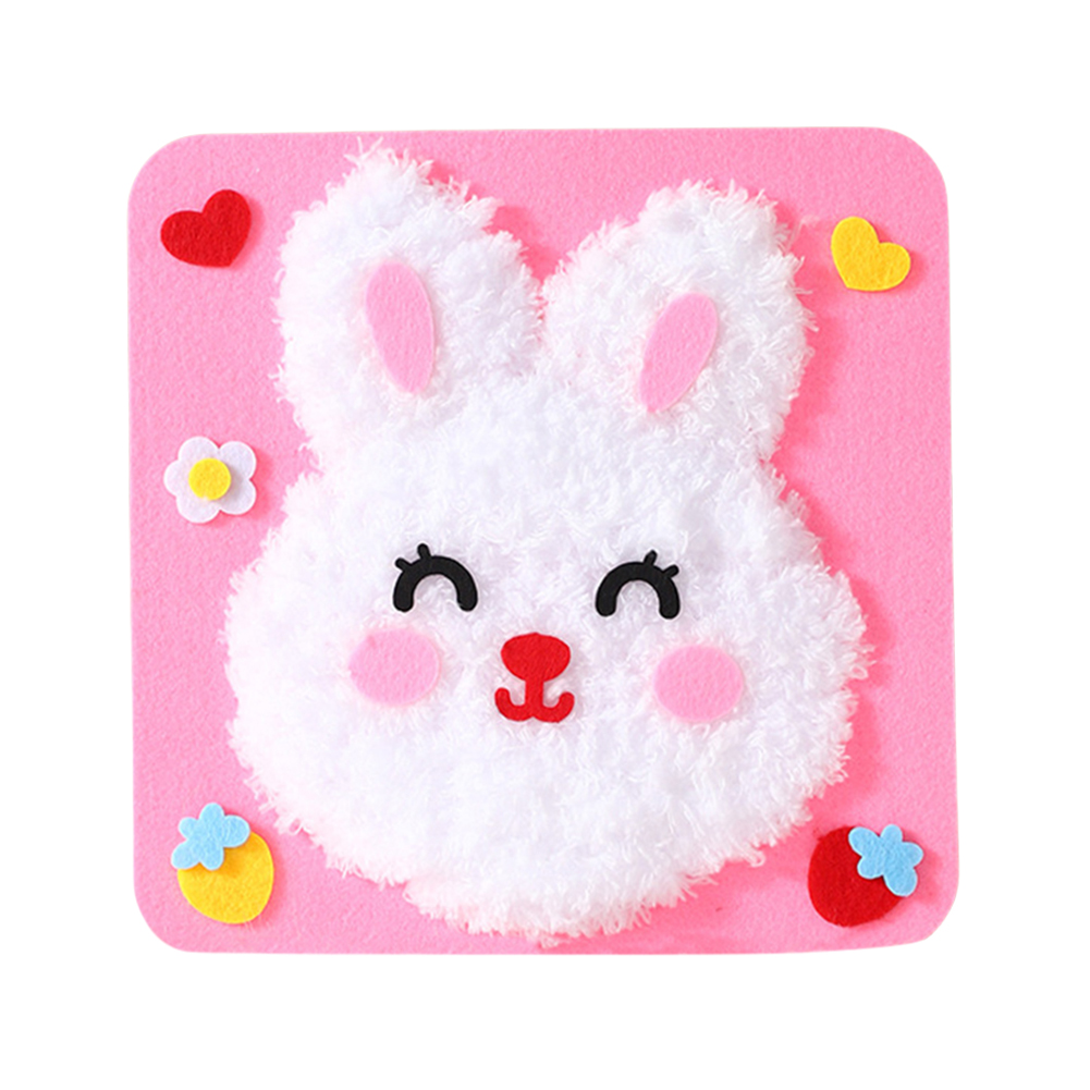 DIY Embroidery Doll Set Cartoon Animal Sewing Craft Kit DIY Arts Crafts (Rabbit)