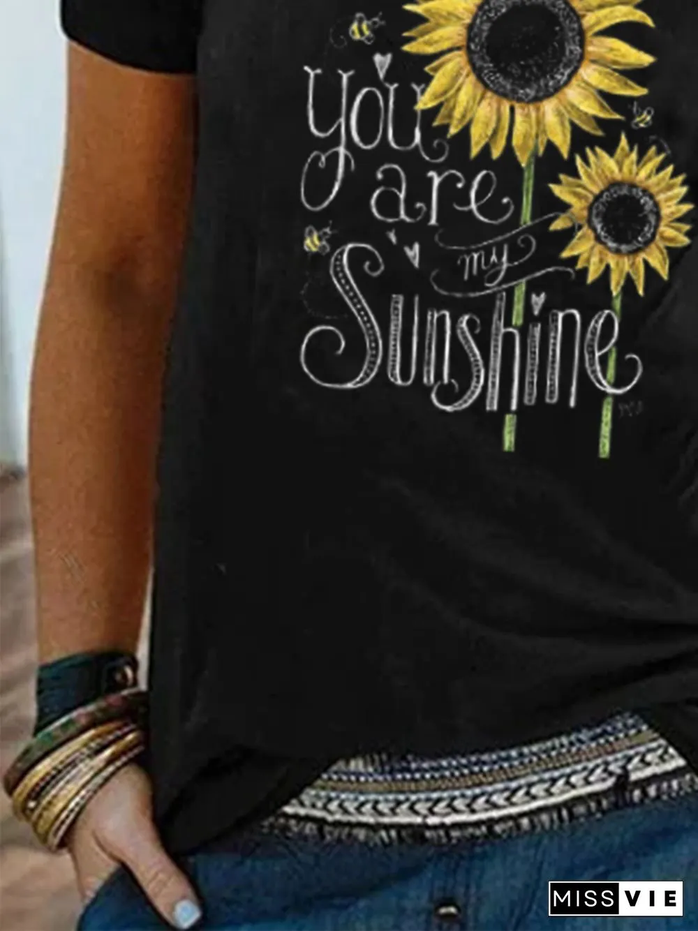 Crew Neck Floral Vintage T-shirt