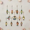 12pcs Holiday Soldier Decor Double-Sided DIY Diamond Painting Keychain Kit