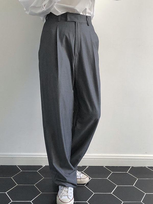 Comfortable Loose Grey Empire Suit Pants