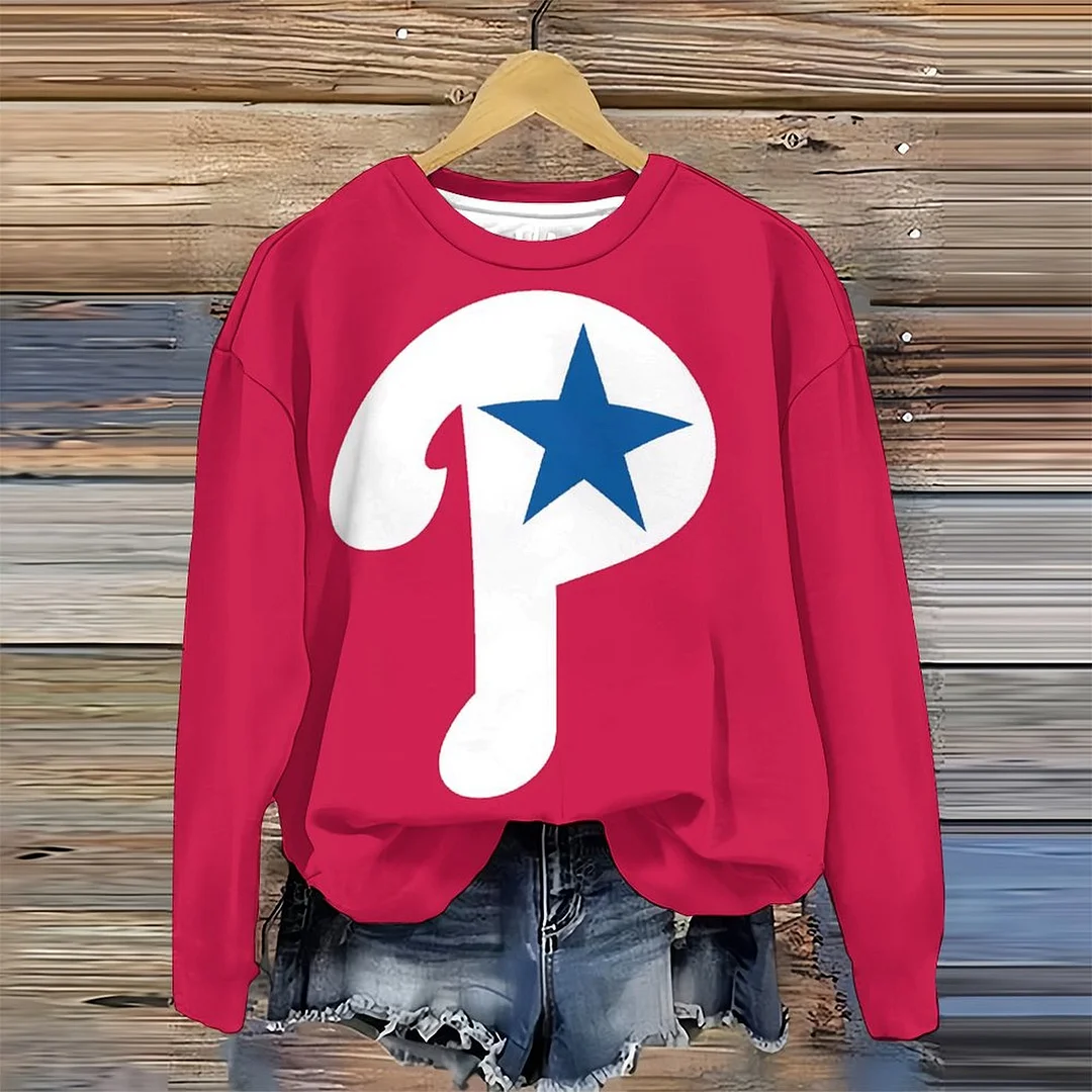 Round-neck Sweatshirt Long Sleeve Casual T-shirt for Women and Men  , Blue, Red