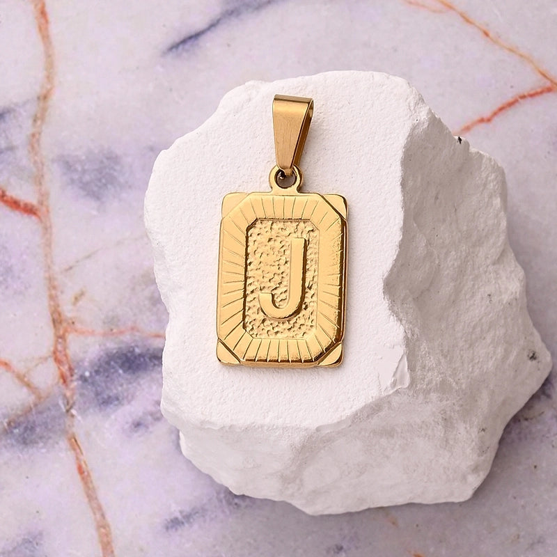 1 Pc/Package 27x17mm 10x5mm 304 Stainless Steel 18K Gold Plated Letter Simple Polished Pendant Jewelry Accessories