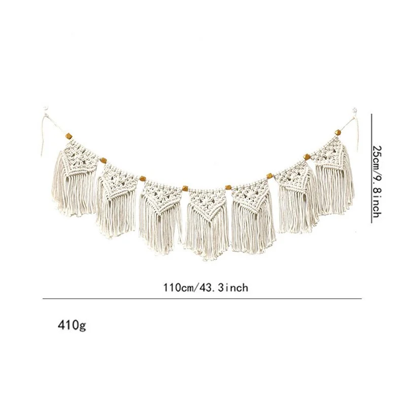 Macrame Tapestry Handmade Woven Macrame Wall Hanging Tapestry Leaf Feather Boho Decoration Home Decor Aesthetic Wall Tapestry