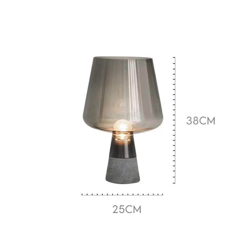 Modern Glass LED Table Lamp Nordic Minimalist Design Smoke Grey Table Lights Lighting Indoor Decor Bedside Living Room Desk Lamp