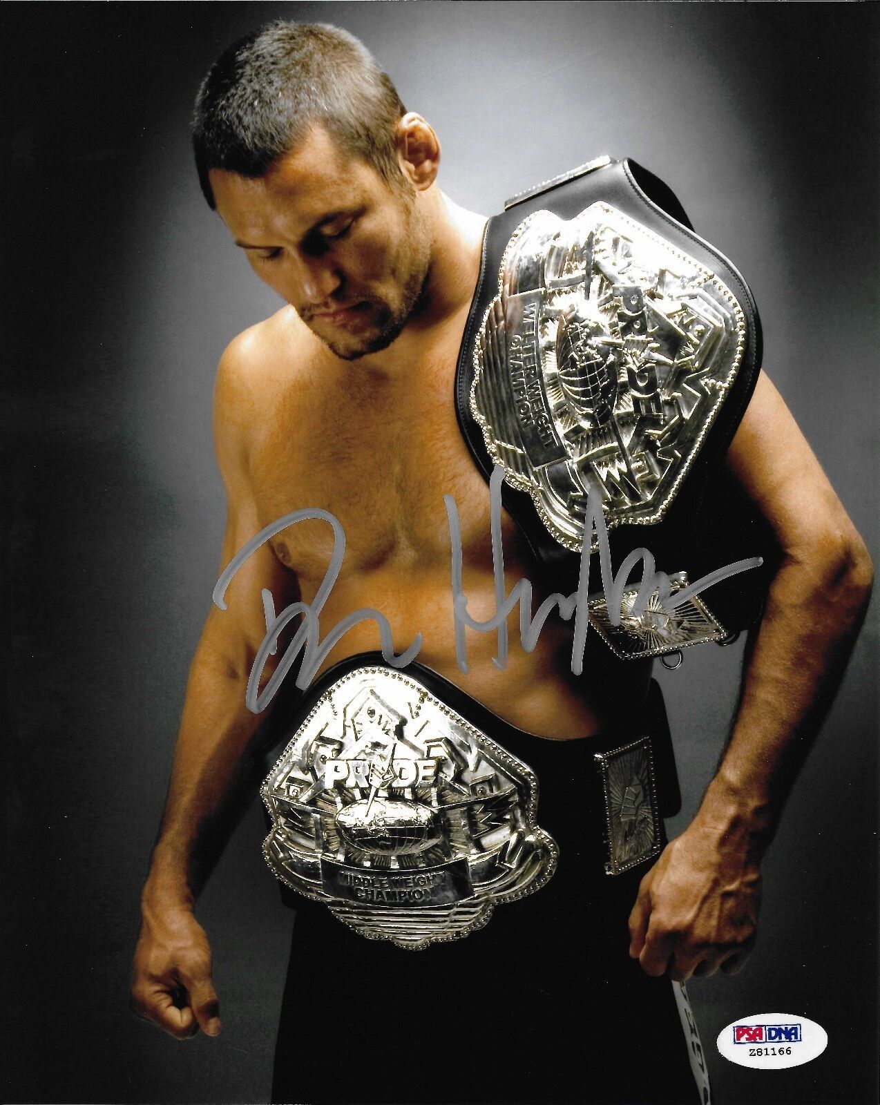 Dan Henderson Signed UFC 8x10 Photo Poster painting PSA/DNA COA Pride Picture w/ Belt Autograph