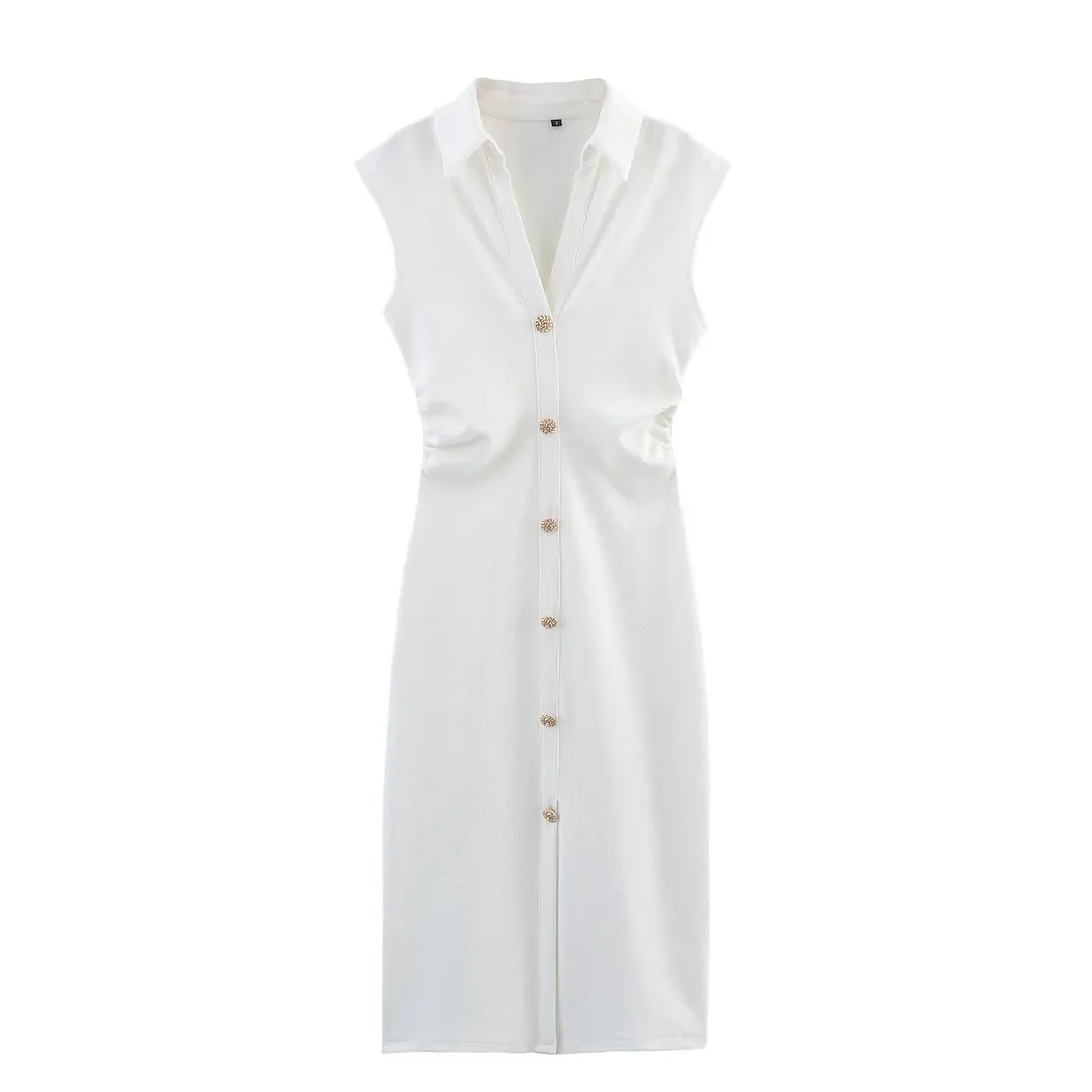 Nigikala Nigikala Women's 2025 Spring New Fashion Beaded Shirt Dress 3644176