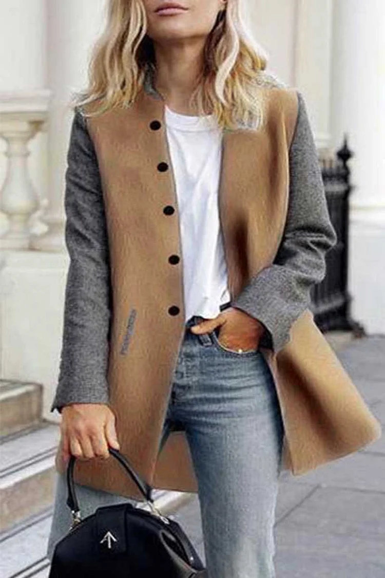 Fashion Casual Splice Autumn Coat