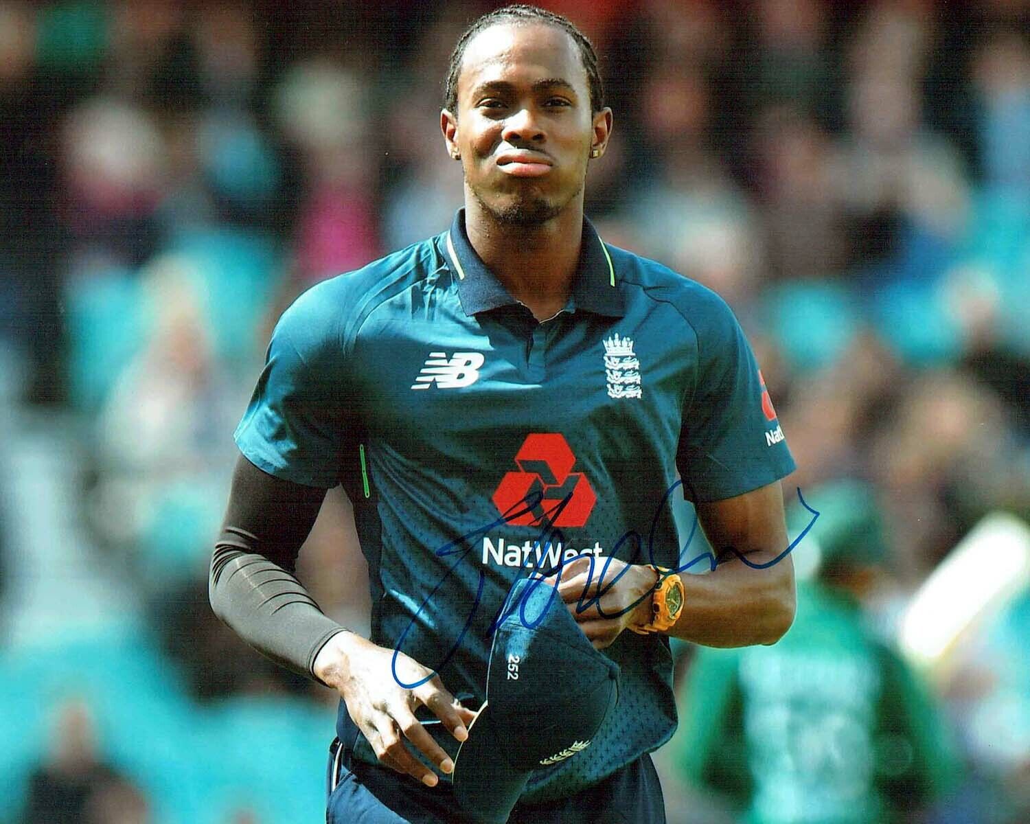 Jofra ARCHER Signed Autograph 10x8 England World Cup Cricket Photo Poster painting 2 AFTAL COA