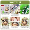 (US Only)Wooden Special Shape Owl 3 Hooks Diamond Painting Hook Rail for Wall Cabinet