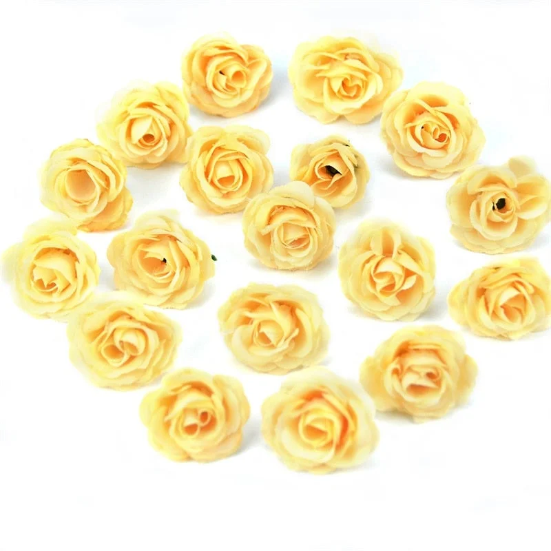 10pcs 2.5cm Mini Silk Artificial Rose Flowers Cloth For Wedding Party Home Room Decoration  DIY Dress  Accessories Fake Flowers