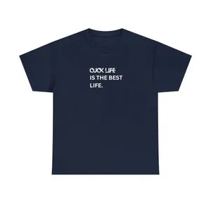 pornhint Pornhint Cuck Life is the Best Life Unisex Navy Cotton Tee | Kink, BDSM, Mature, Erotic, Adult, Fetish, Dominatrix, Femdom, T-Shirts, Bachelorette