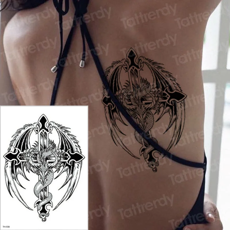 temporary tattoo sheet tatoo temporary stickers angel wing tattoos girl sexy thigh arm tattoo black sleeve tatto boys men decal