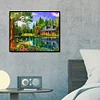 (5 Sizes)Lakeside House - Full Square Diamond Painting