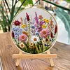 Mixed Blooms DIY Stamped Embroidery Kit with Embroidery Hoop Needlepoint Kit 30x30cm for Adults Beginners Craft Lovers Gift tapestrymarket