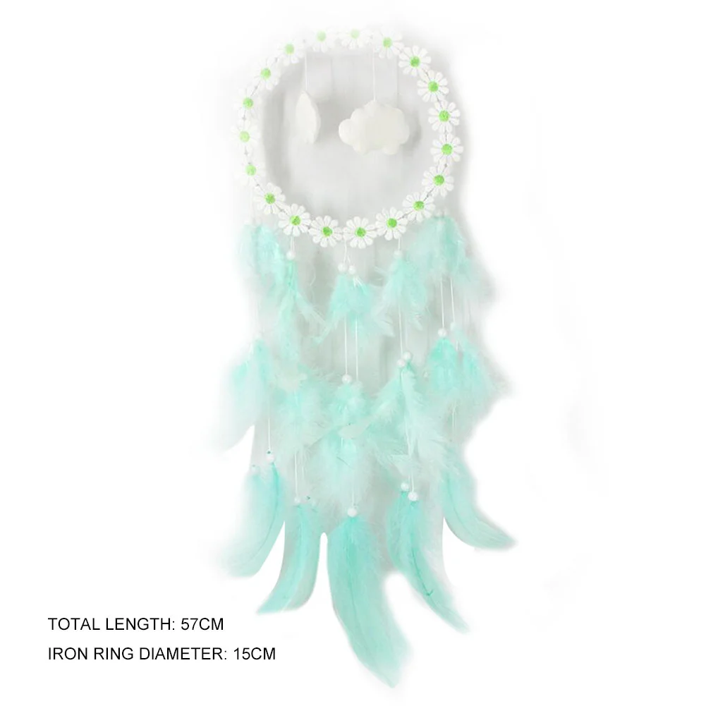 LED Flower Cloud Feather Dreamcatcher String Light Decorative Lamp (Green)
