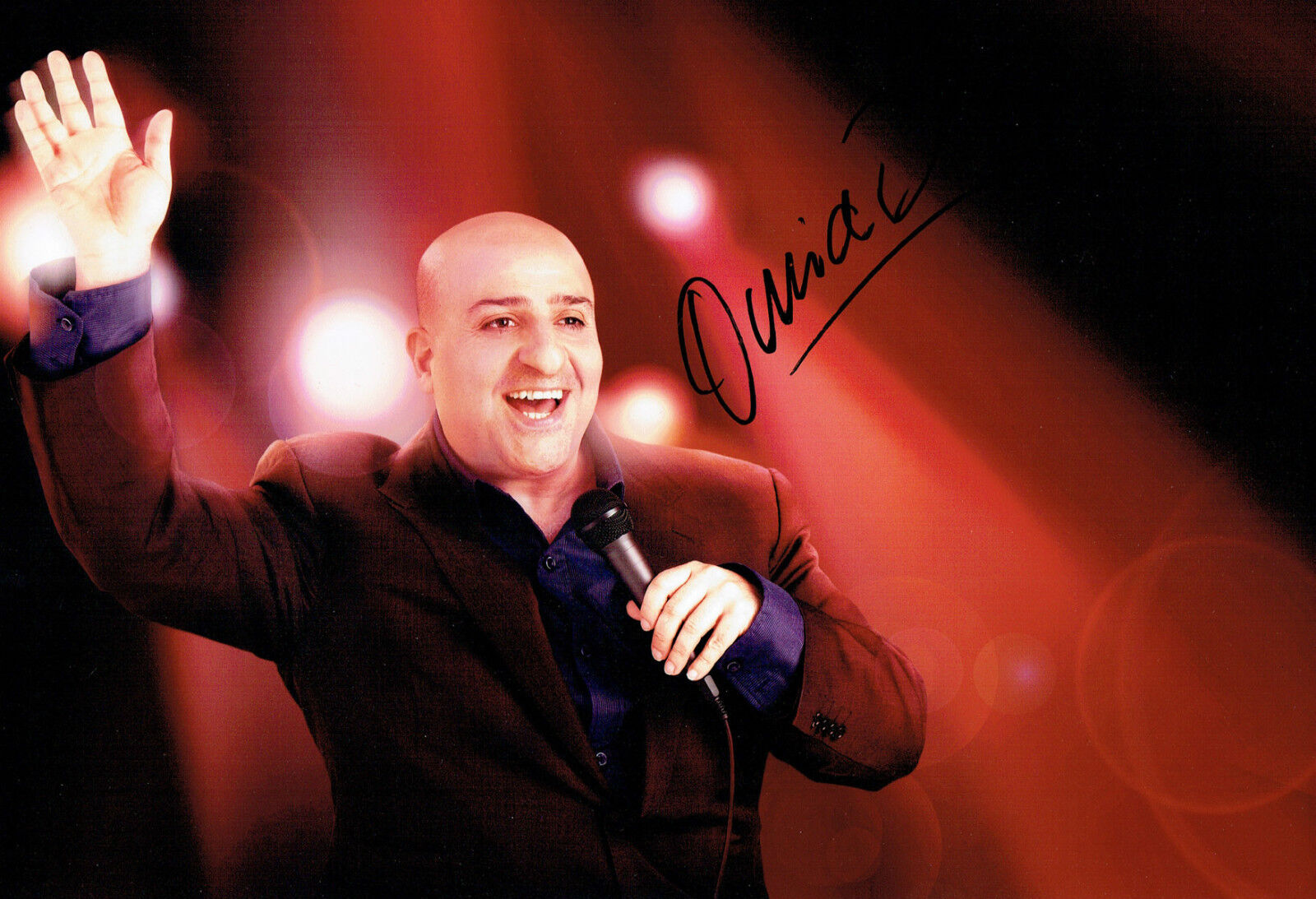 Omid DJALILI SIGNED Autograph 12x8 Photo Poster painting AFTAL COA Iranian Stand Up Comedian