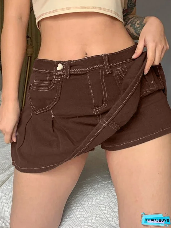 High Waist Hottie Short Denim Skirt