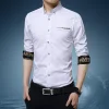 Cotton lapel long sleeve casual shirt