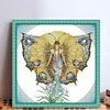 >SALE<Embroidery Eco-cotton Thread 14CT Printed Mermaid Cross Stitch Artwork 46x46cm