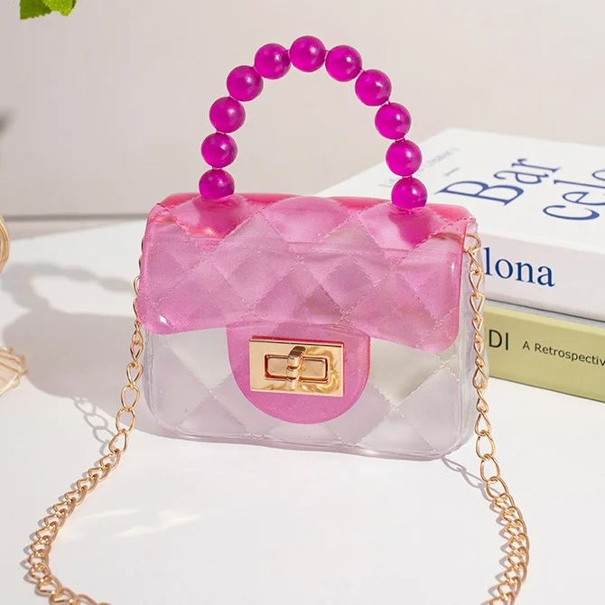 Fresh And Sweet Solid Color Transparent Clutch Bags