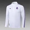 Joyfball 2025/2026 Real Madrid Half-Pull Training Suit White Retro version Football Shirt 1:1 Thai Quality